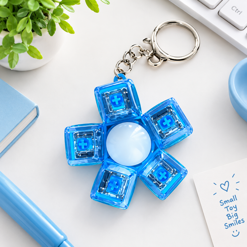 FIDGET KEYRING WITH MECHANICAL KEY